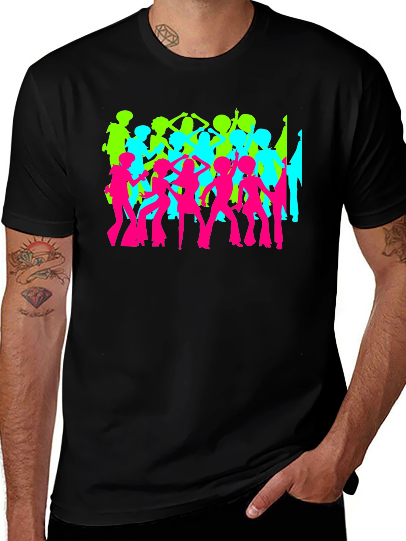 Variant 19 of Retro Disco Dance T-Shirt - Black