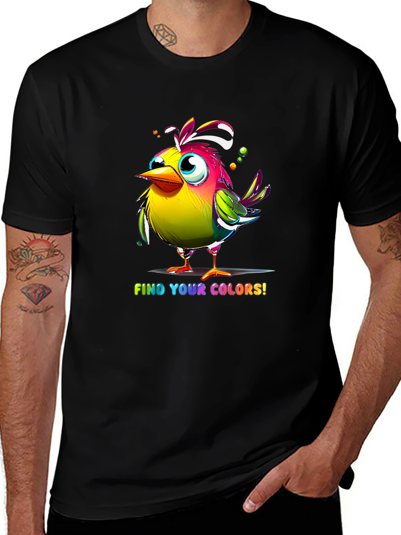 Variant 14 of Colorful Bird T-Shirt - Find Your Colors