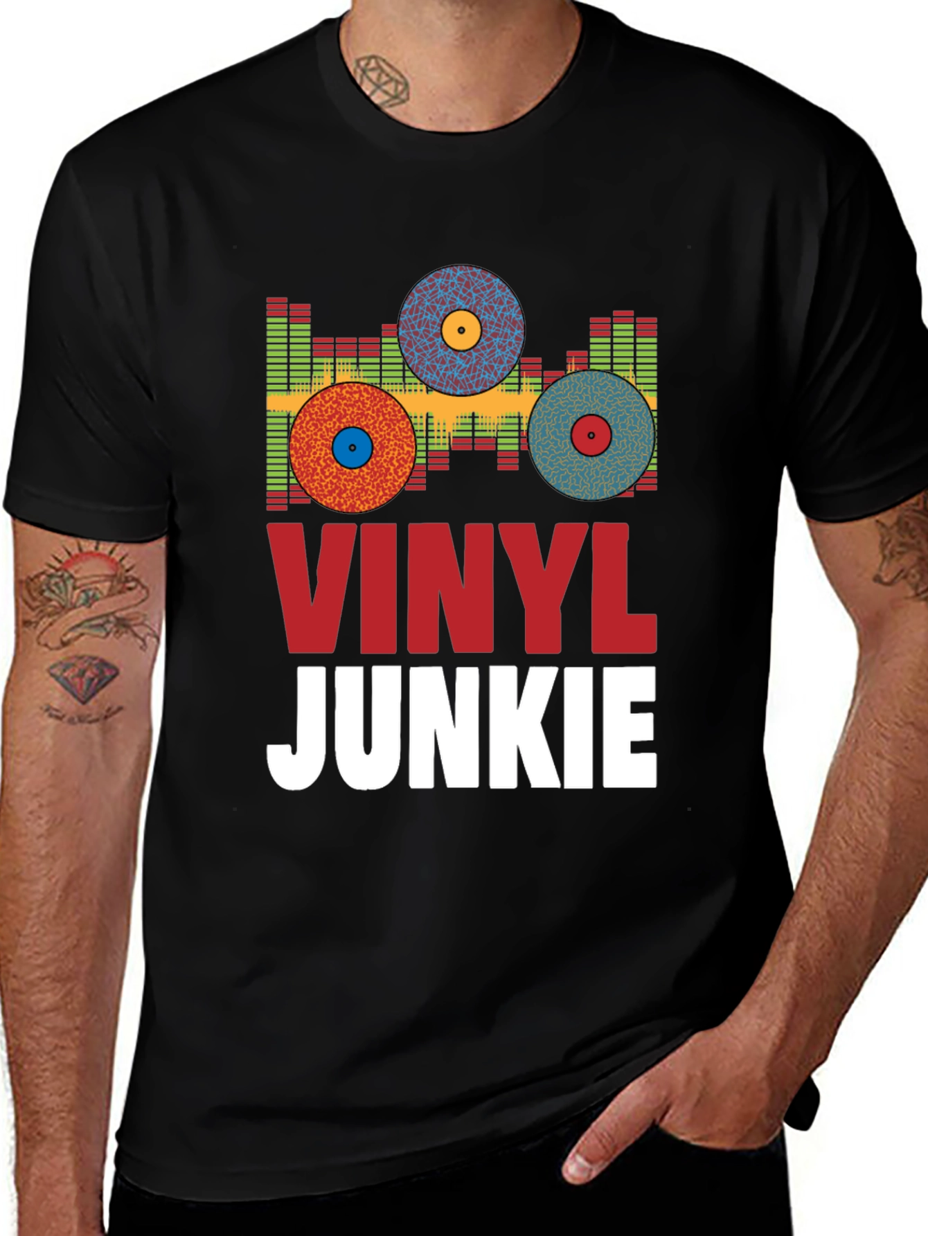 Variant 10 of Vinyl Junkie Graphic Tee - Music Lover T-Shirt