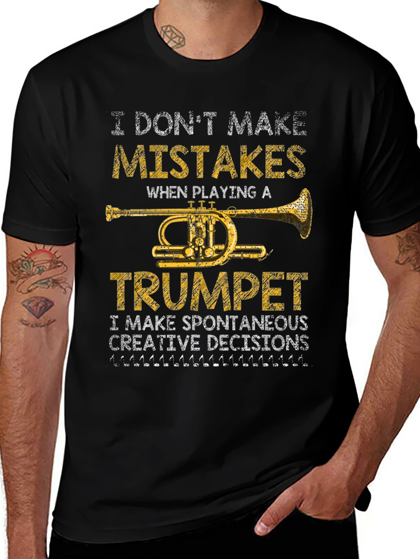 Variant 30 of Trumpet Player T-Shirt - I Don't Make Mistakes