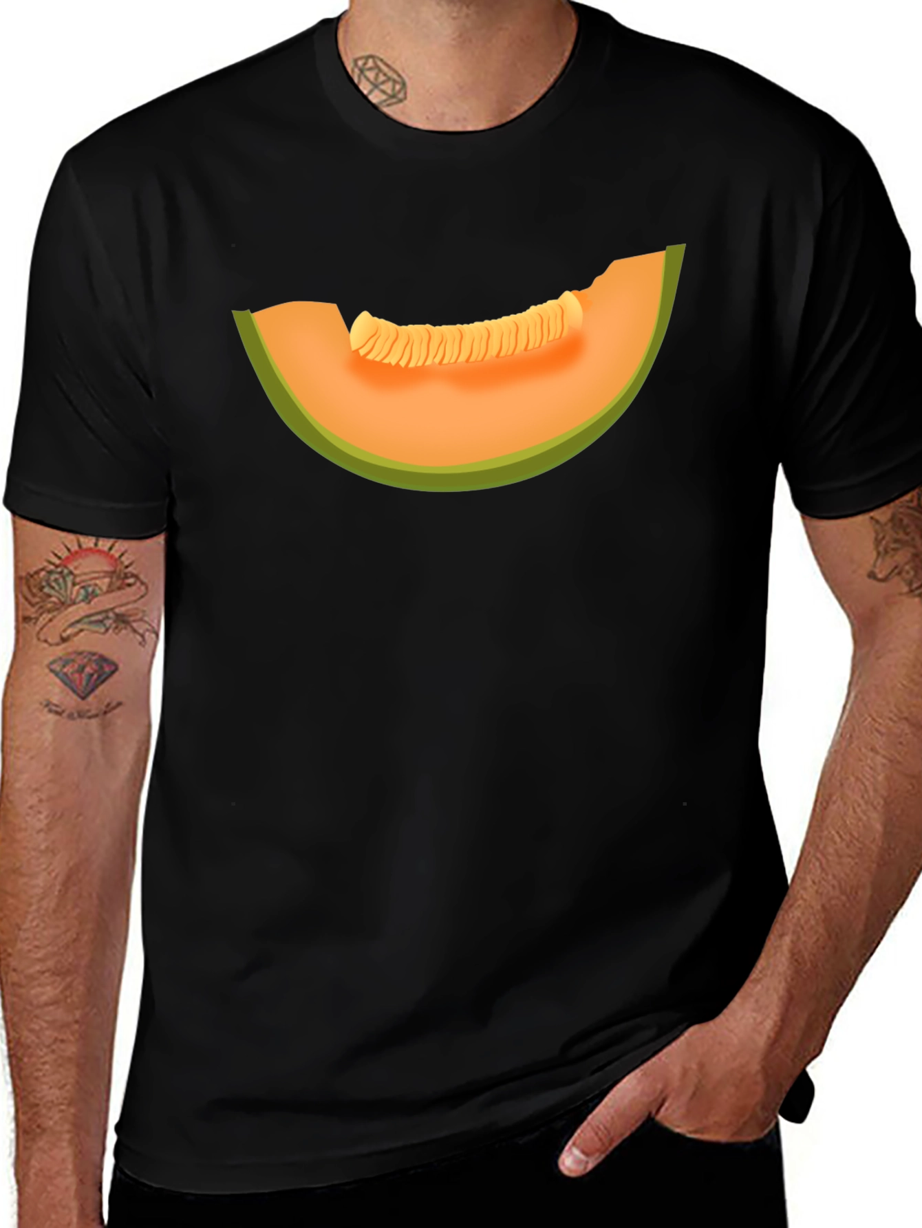Variant 19 of Cantaloupe Slice Graphic Tee - Summer Style
