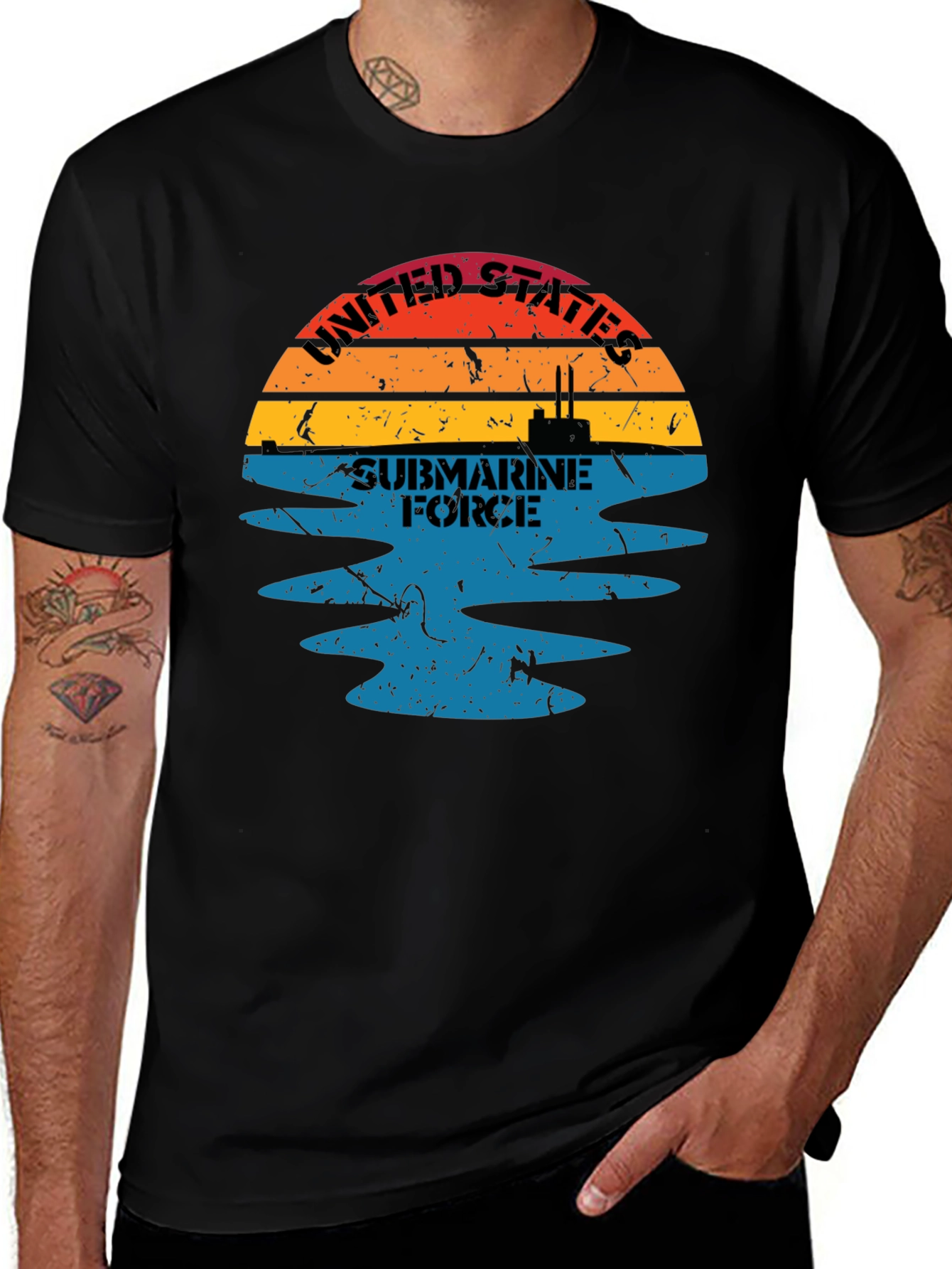 Variant 26 of United States Submarine Force Black T-Shirt