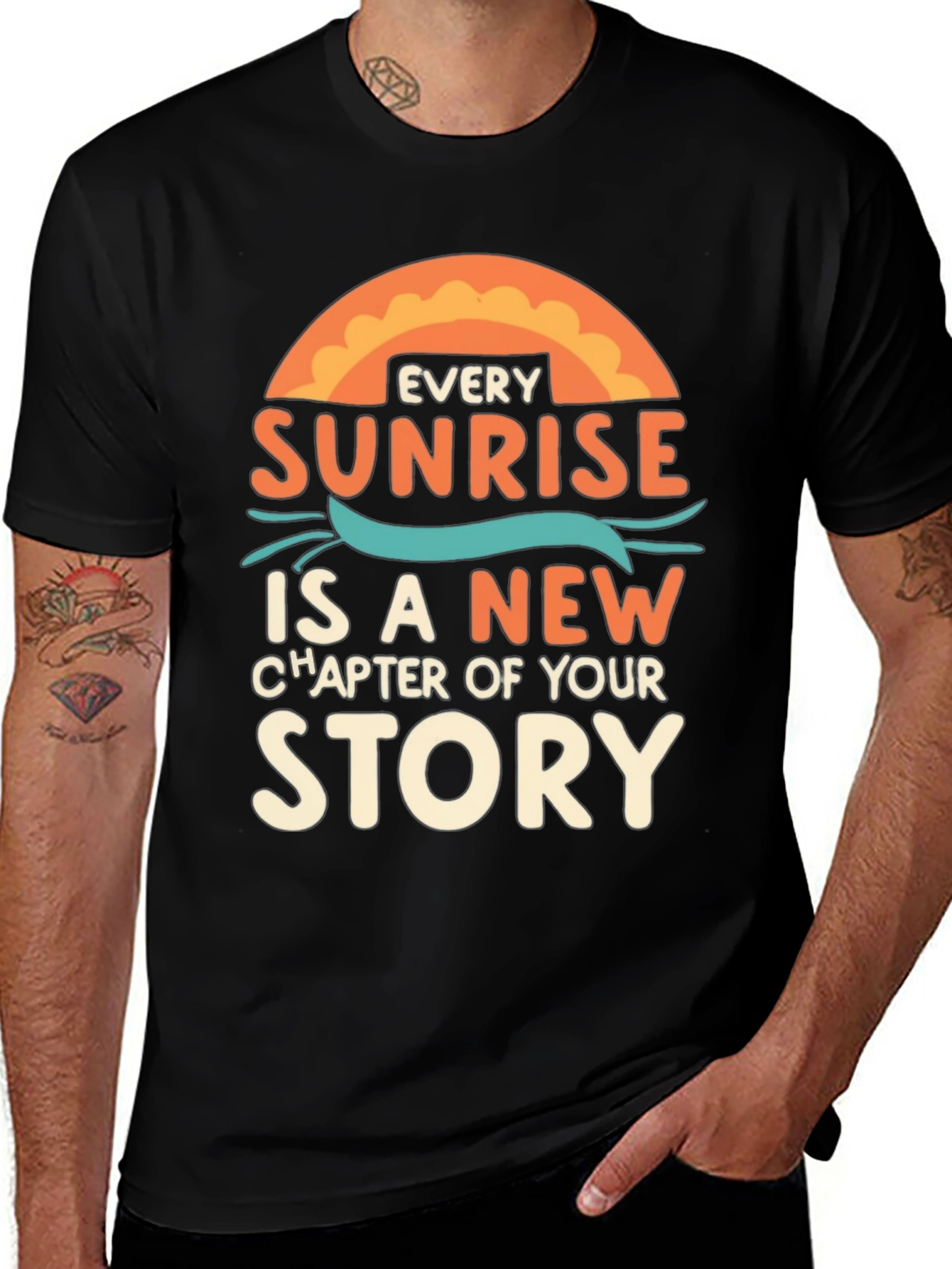 Variant 20 of Sunrise Story Graphic Tee - Inspirational T-Shirt