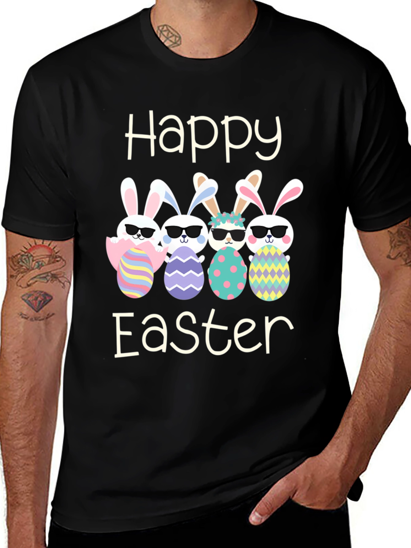 Variant 2 of Happy Easter Bunnies with Sunglasses T-Shirt