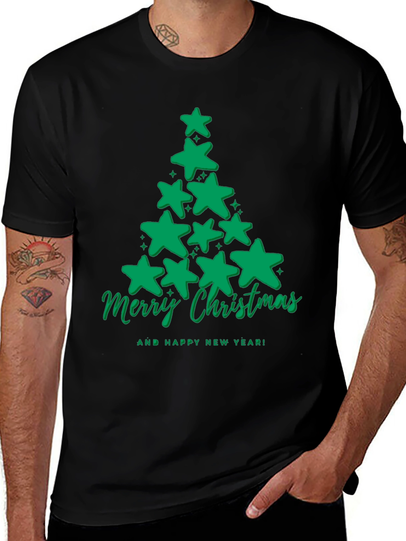 Festive Christmas Tree Star T-Shirt