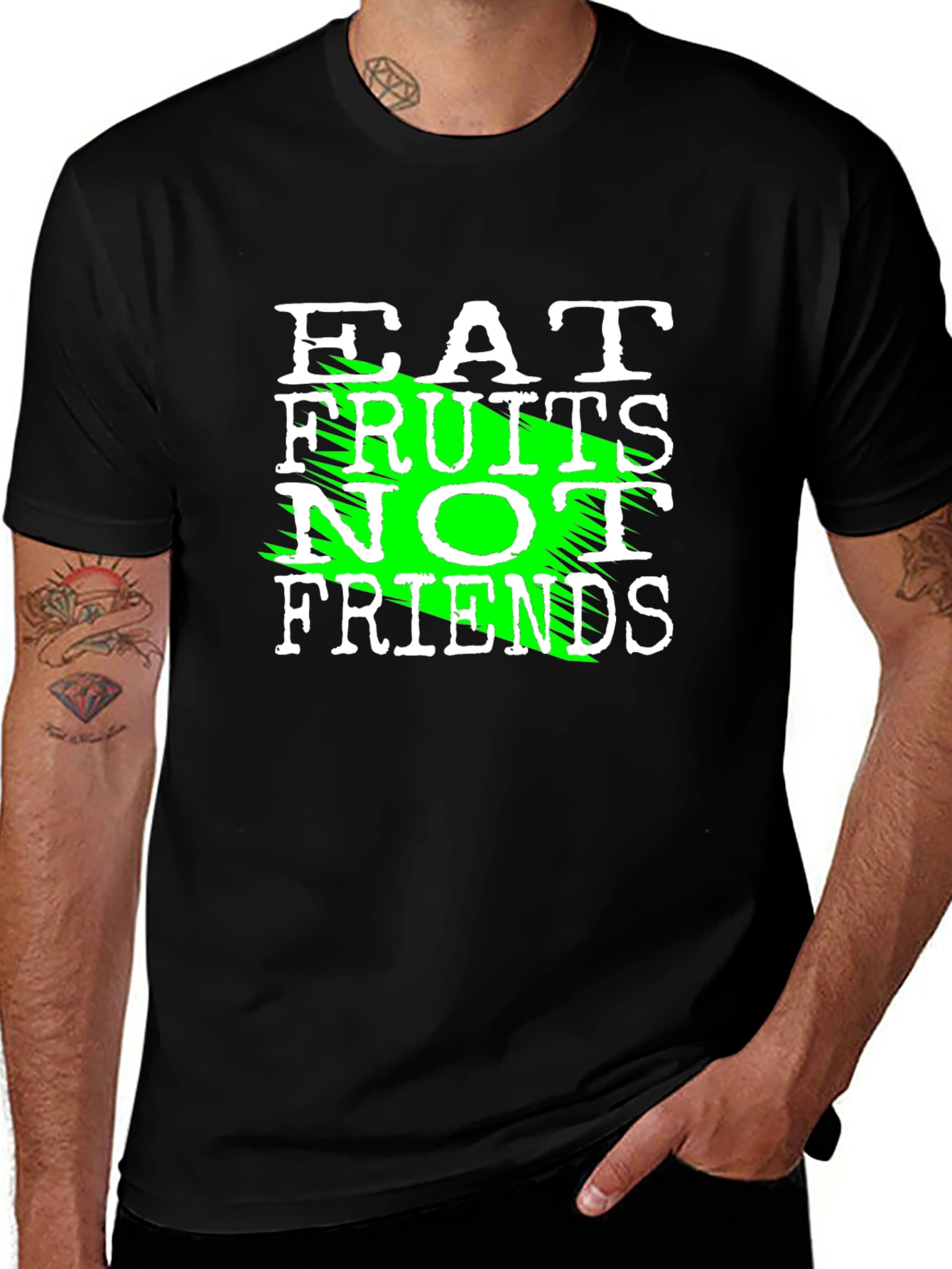 Variant 8 of Eat Fruits Not Friends Graphic T-Shirt - Vegan Tee
