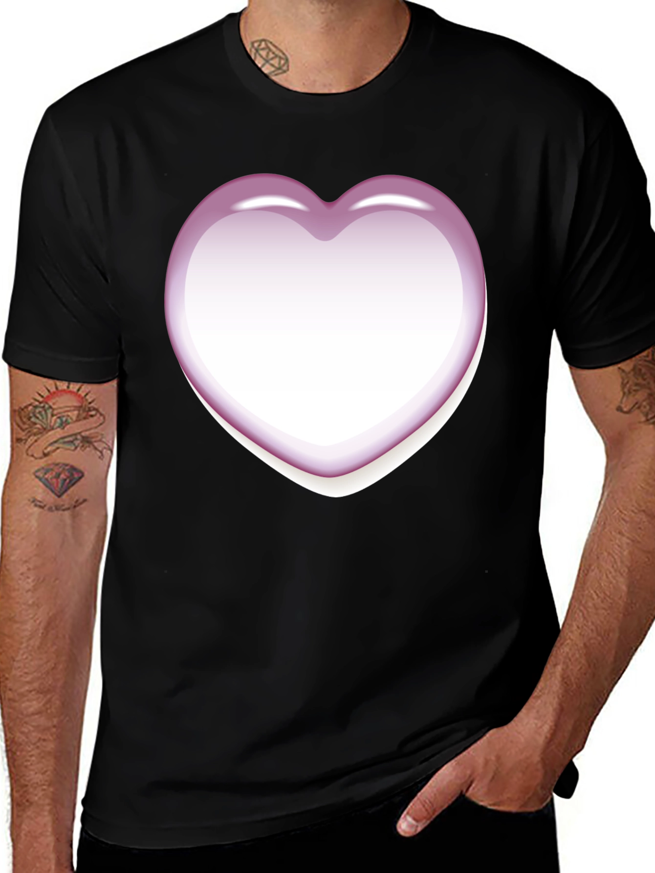 Variant 2 of Heart Graphic Black T-Shirt