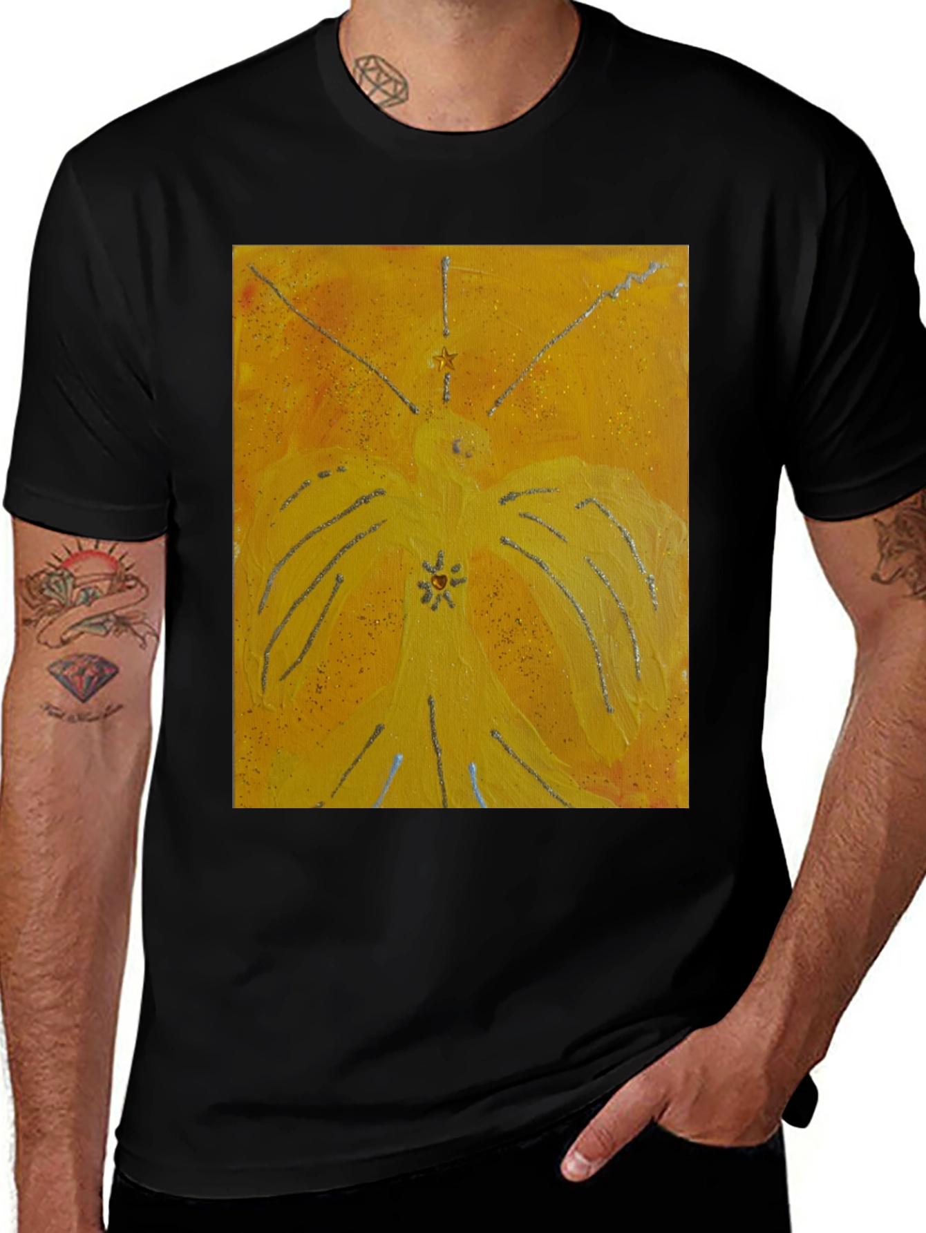 Variant 10 of Abstract Angel Graphic Tee - Artistic Unisex Shirt