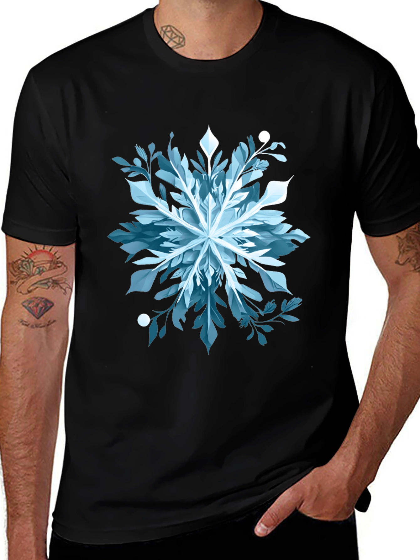 Variant 29 of Abstract Snowflake Graphic Tee - Stylish & Unique