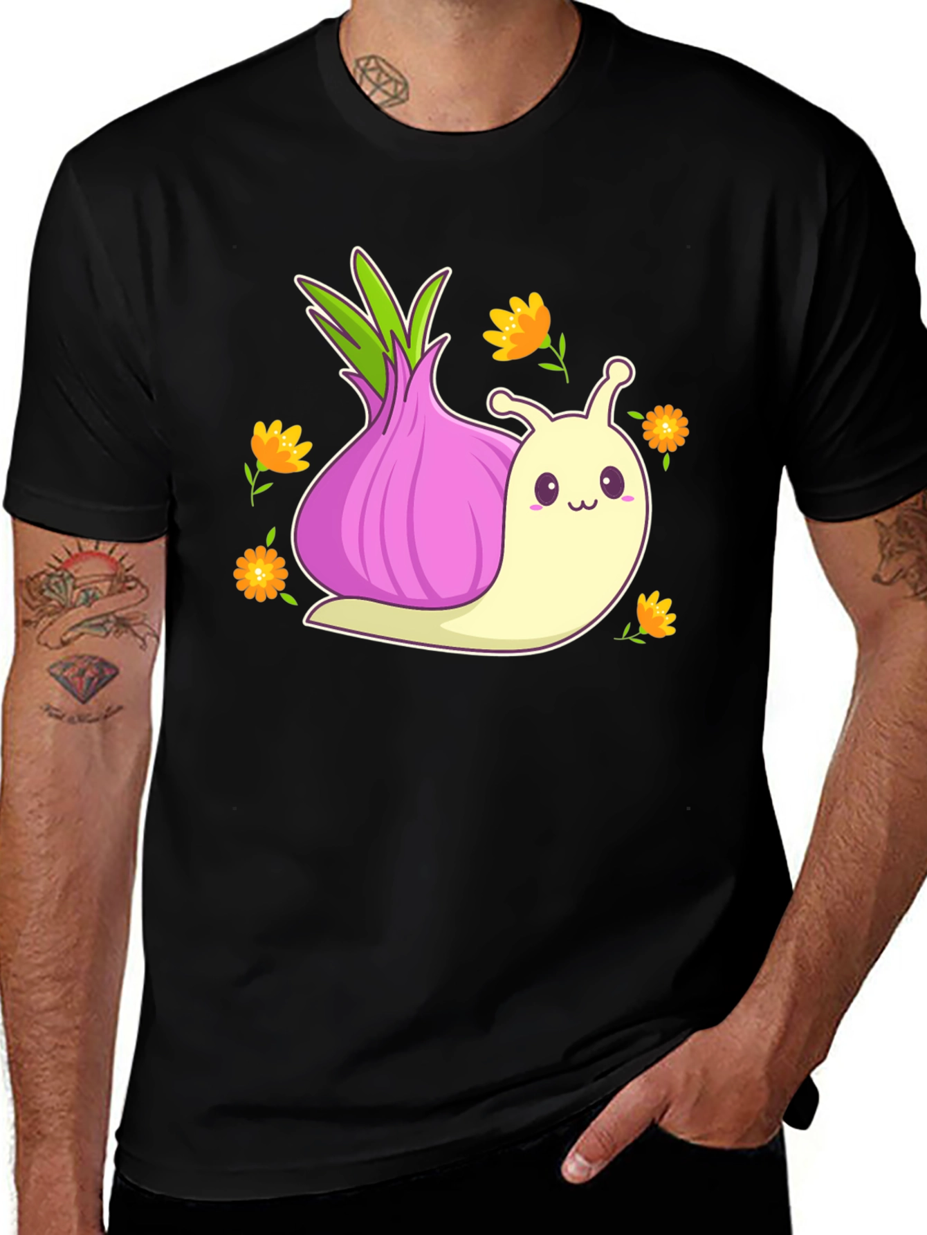 Variant 22 of Onion Snail T-Shirt - Cute Foodie Tee