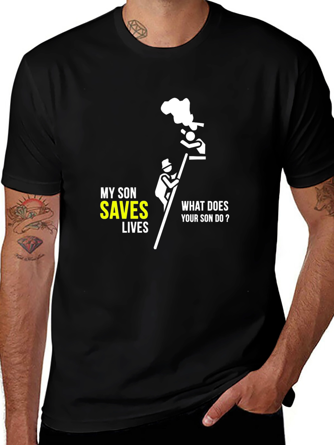 Variant 5 of Firefighter Son T-Shirt - He Saves Lives!