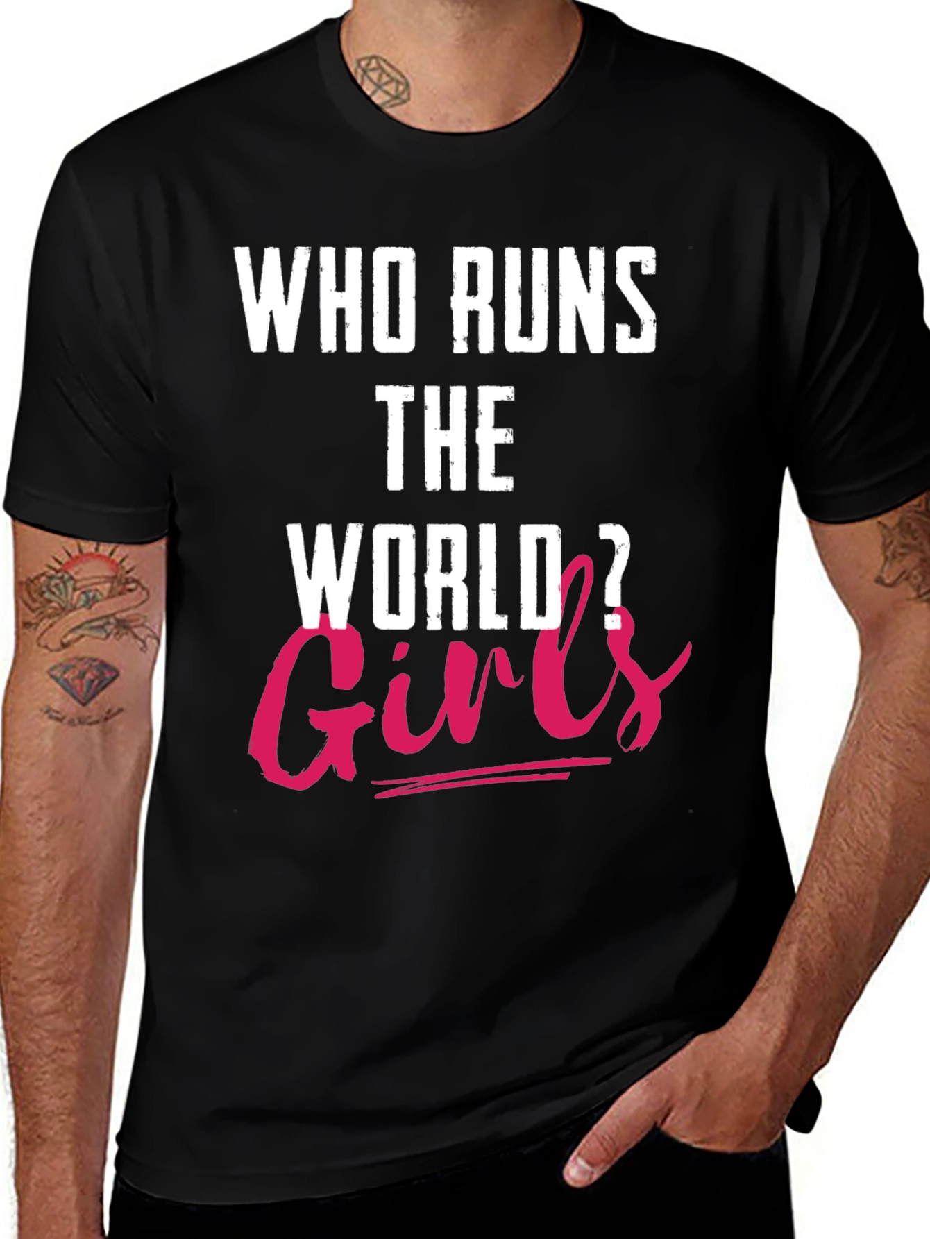 Variant 18 of Who Runs the World? Girls T-Shirt - Black
