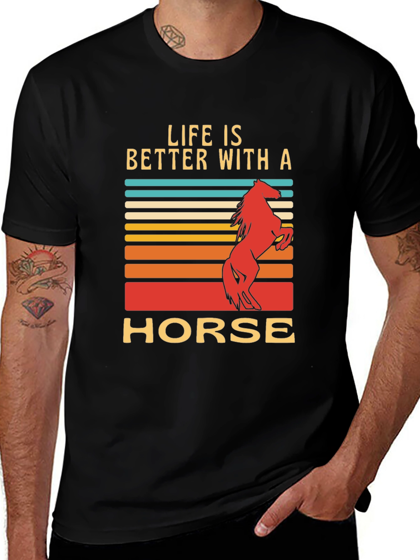 Variant 27 of Life is Better with a Horse T-Shirt