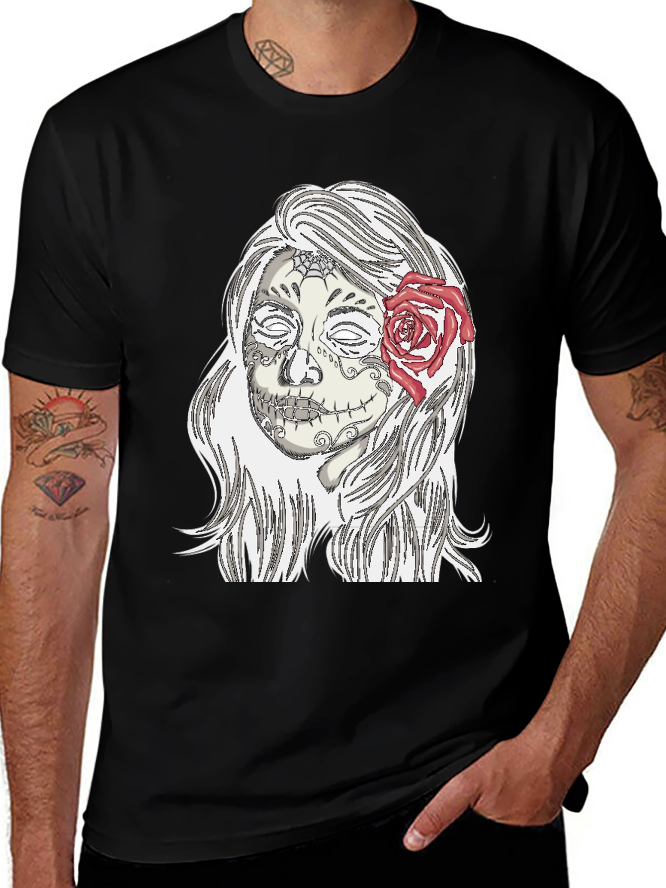 Variant 15 of Sugar Skull Woman Graphic Tee