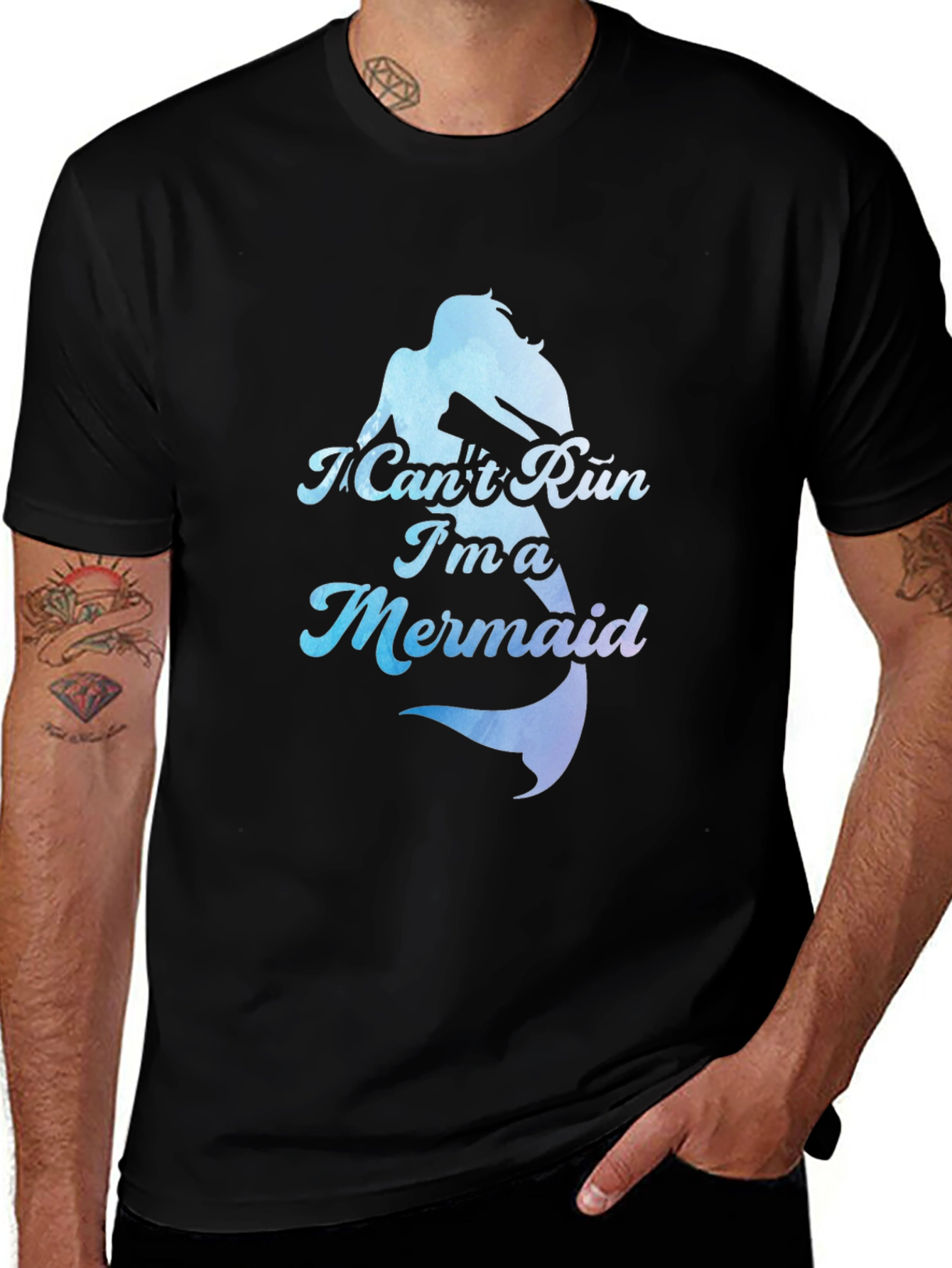 Variant 18 of I Can't Run I'm A Mermaid Black T-Shirt