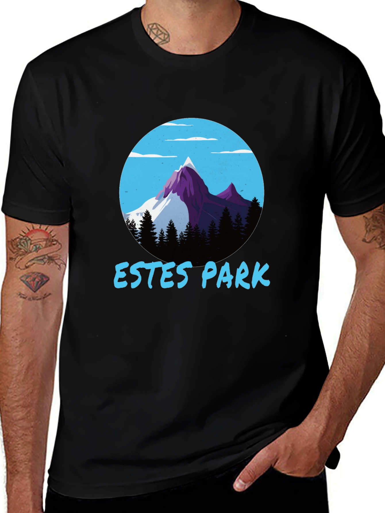 Estes Park Mountain Graphic Tee - Black