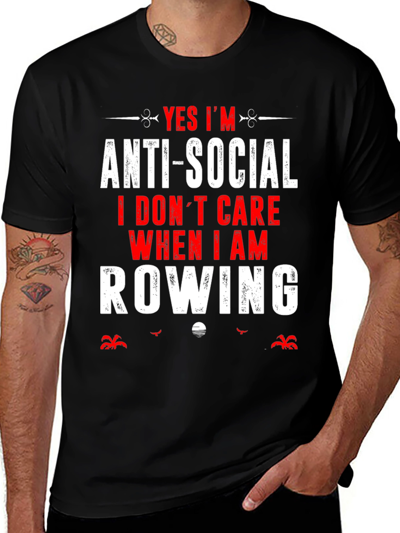 Variant 9 of Anti-Social Rowing T-Shirt
