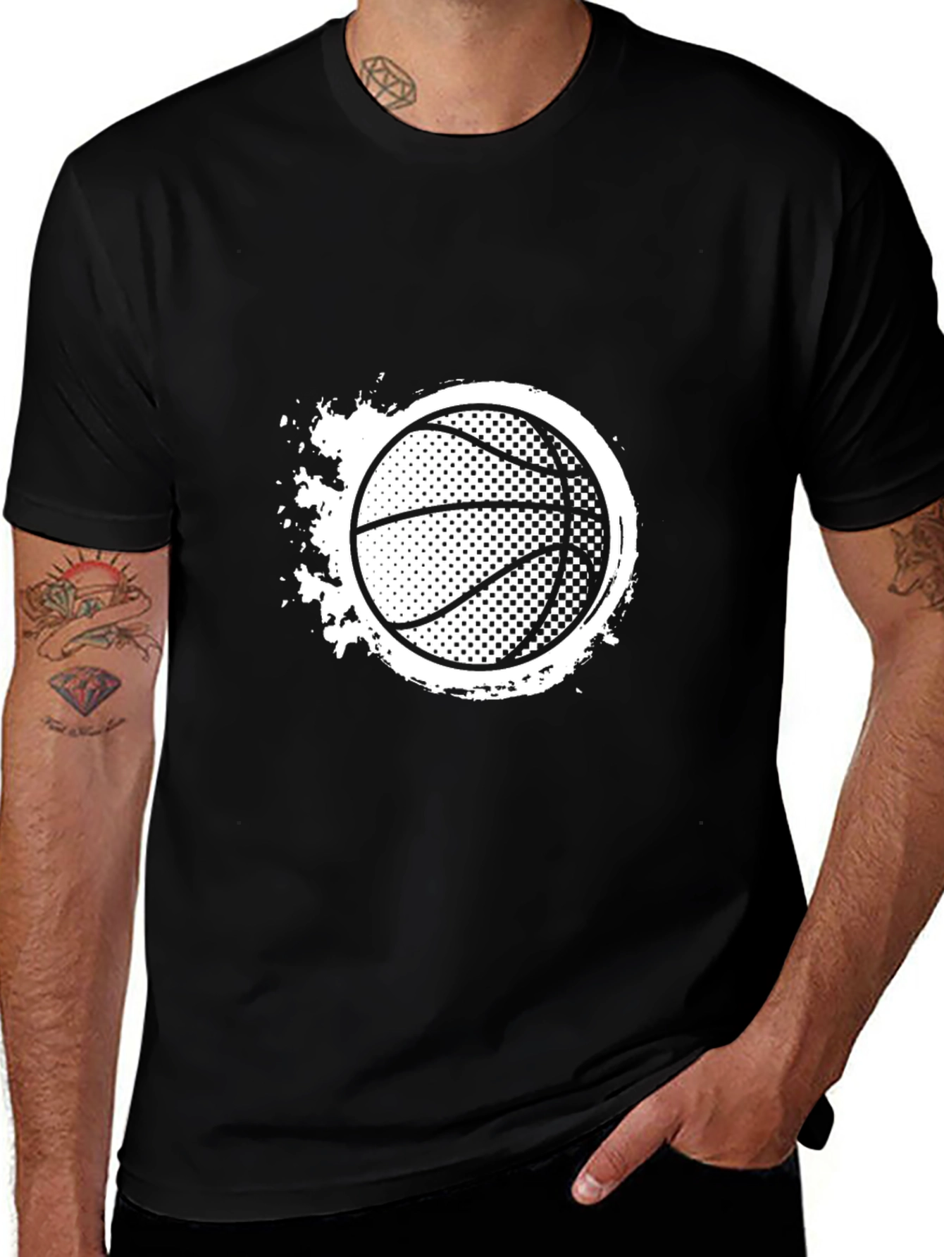 Variant 29 of Men's Black Basketball Graphic T-Shirt