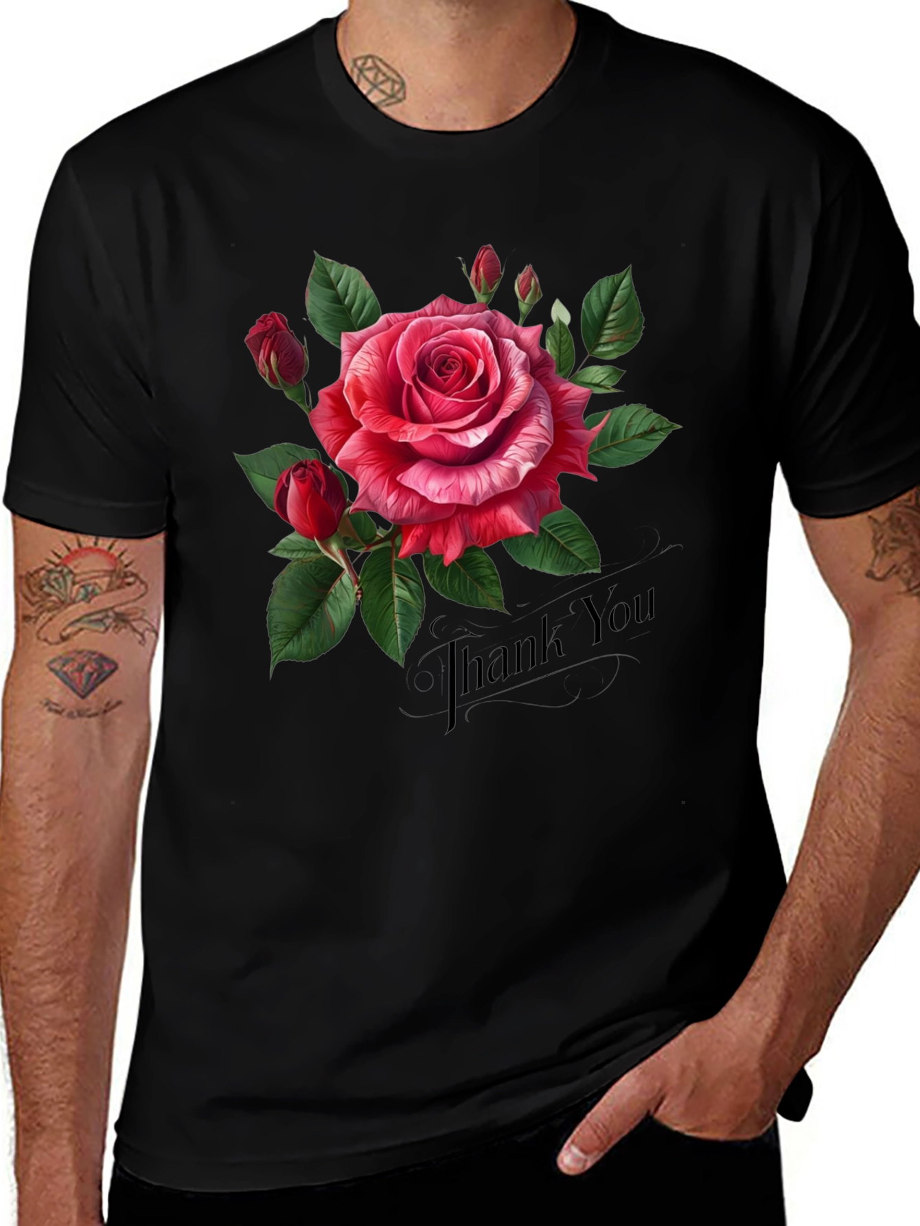Variant 19 of Elegant Rose Graphic Print Tee