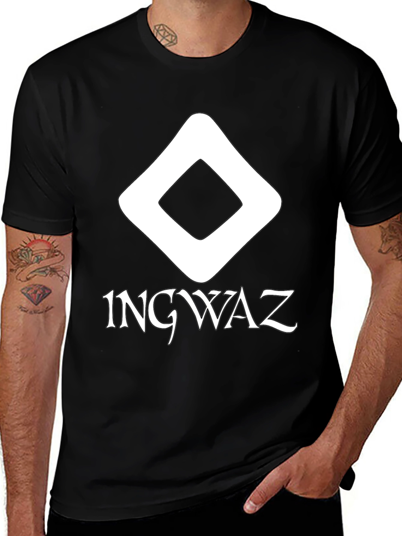Ingwaz Rune Black T-Shirt