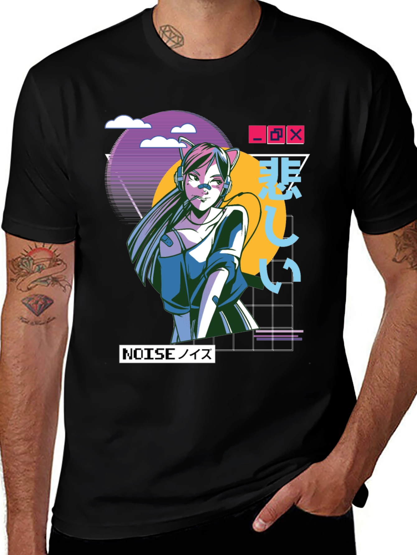 Variant 23 of Anime Girl Graphic Tee - Vaporwave Style T-Shirt
