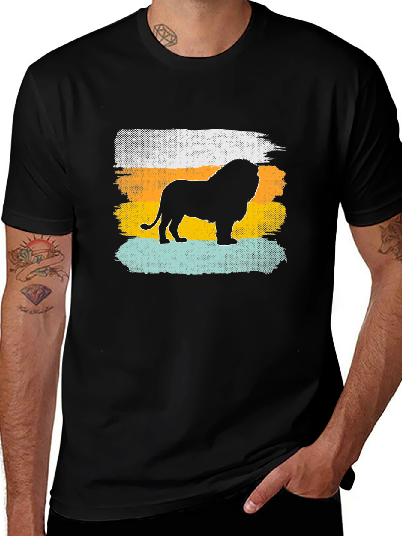 Variant 8 of Lion Silhouette T-Shirt - Retro Style Tee
