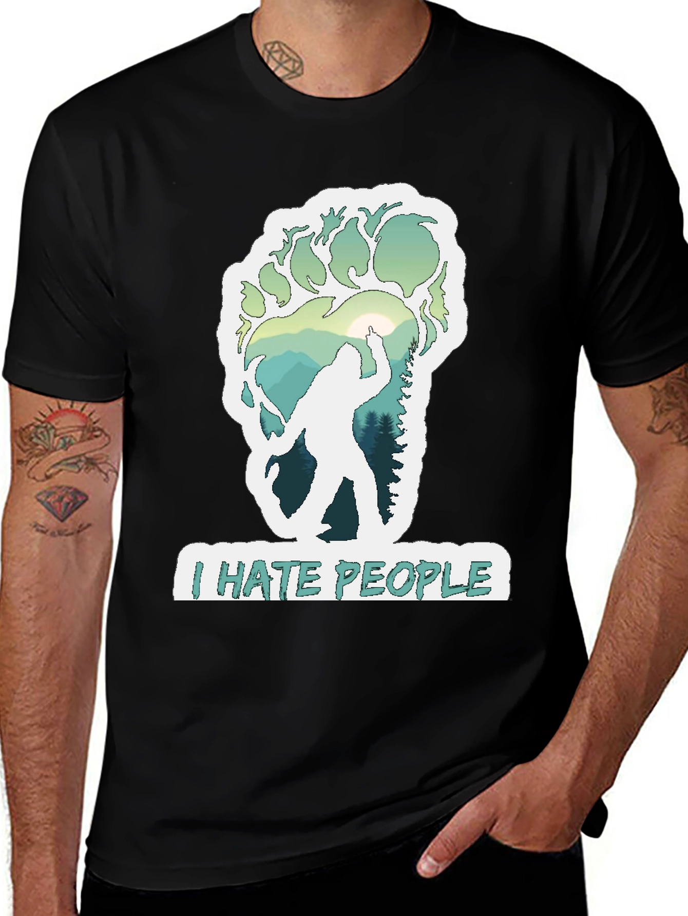 Variant 19 of I Hate People Bigfoot T-Shirt