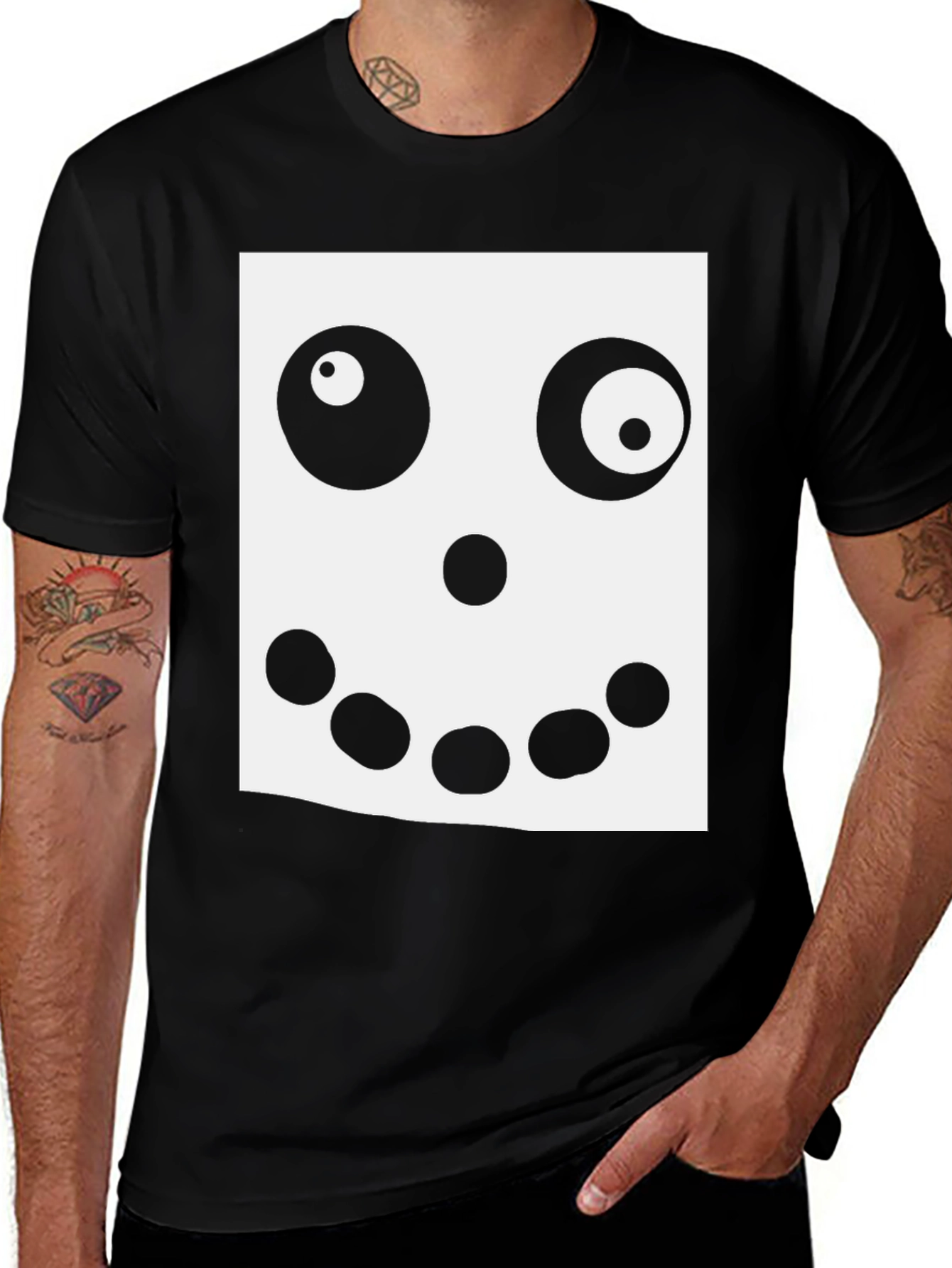 Variant 13 of Funny Monster Face Graphic Tee - Halloween Ready!
