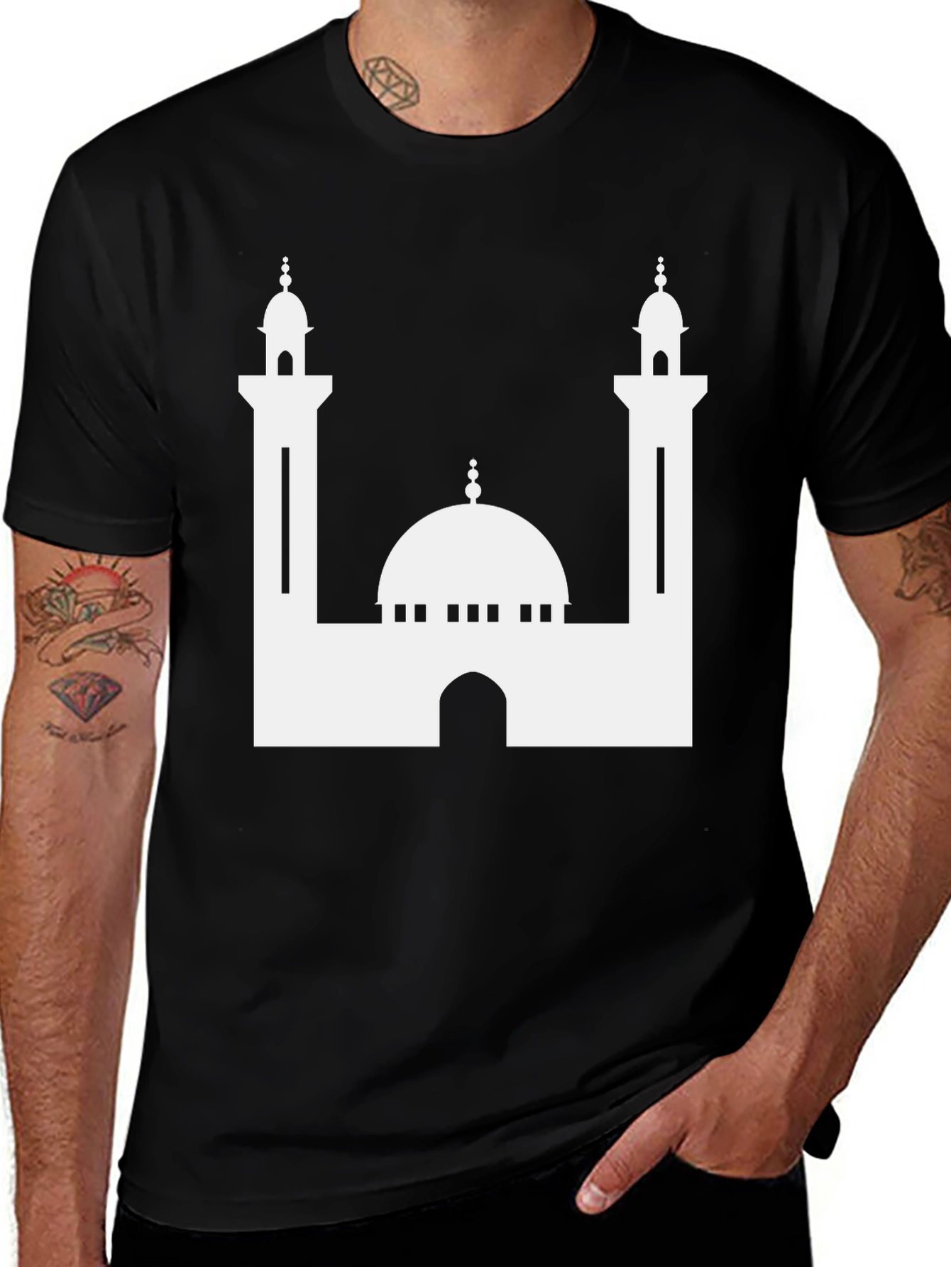 Variant 22 of Mosque Graphic Black T-Shirt