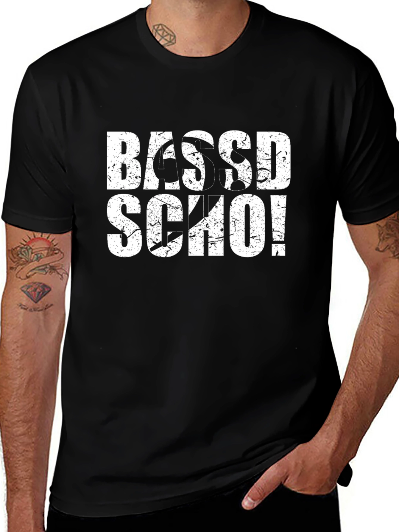 Variant 19 of BASS'D SCHOOLED! Graphic Tee - Black T-Shirt