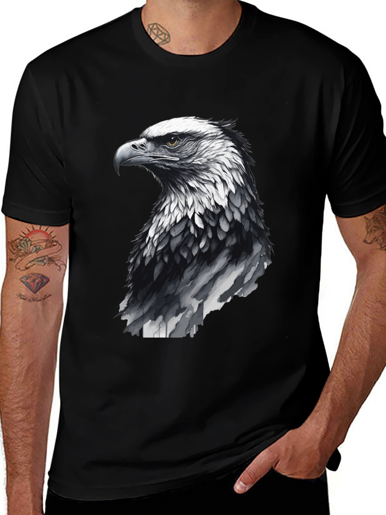 Variant 10 of Men's Black Eagle Graphic Tee