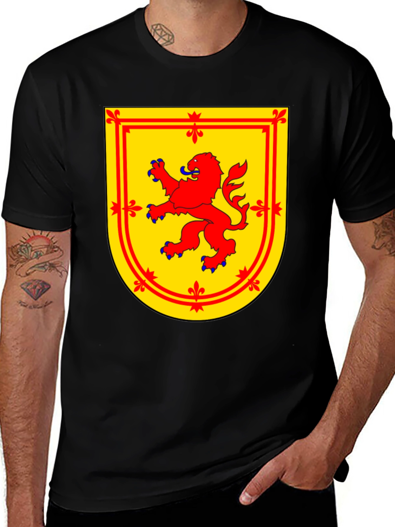 Scottish Rampant Lion T-Shirt - Black