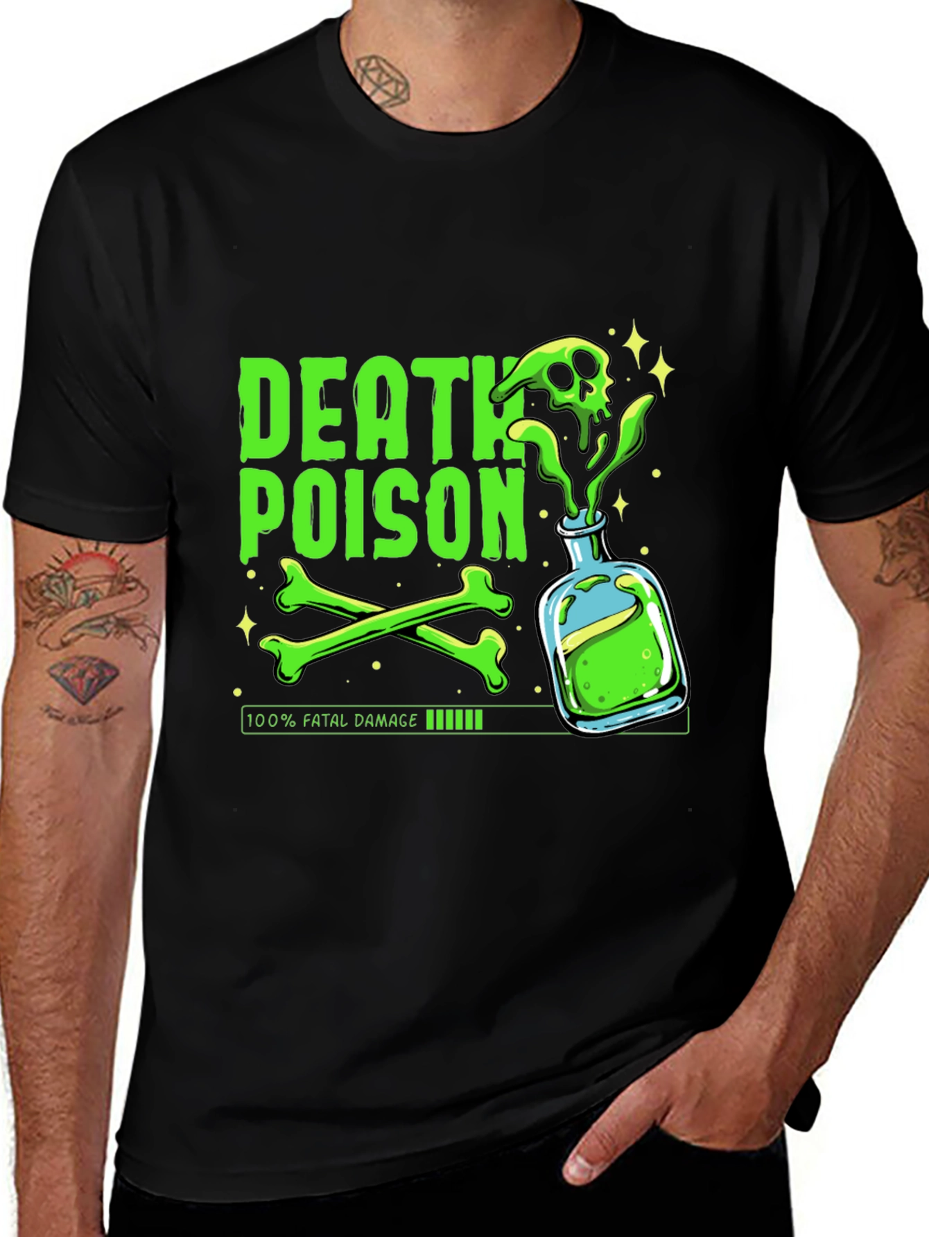 Variant 13 of Death Poison Graphic Tee - Fatal Damage T-Shirt