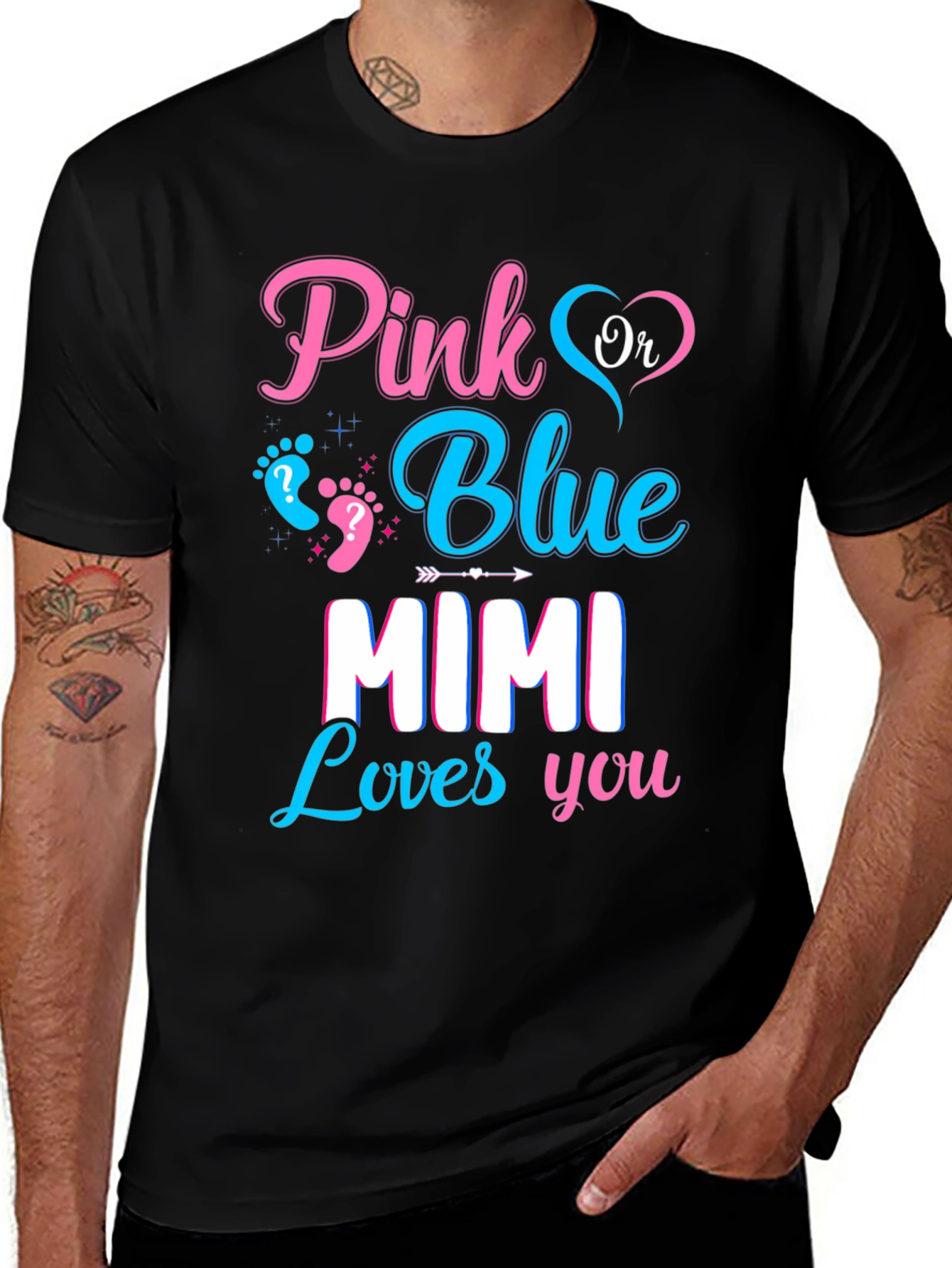 Variant 24 of Pink or Blue Mimi Loves You Gender Reveal T-Shirt