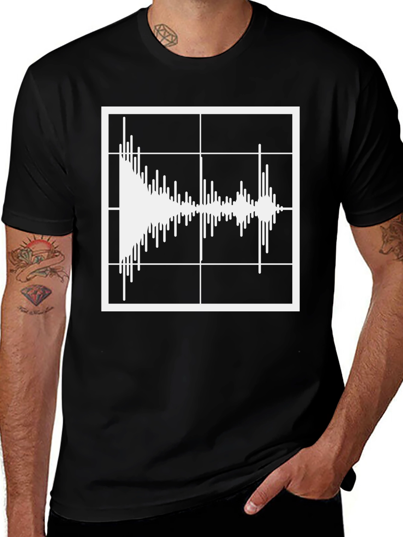 Variant 2 of Sound Wave Black Graphic Tee Shirt