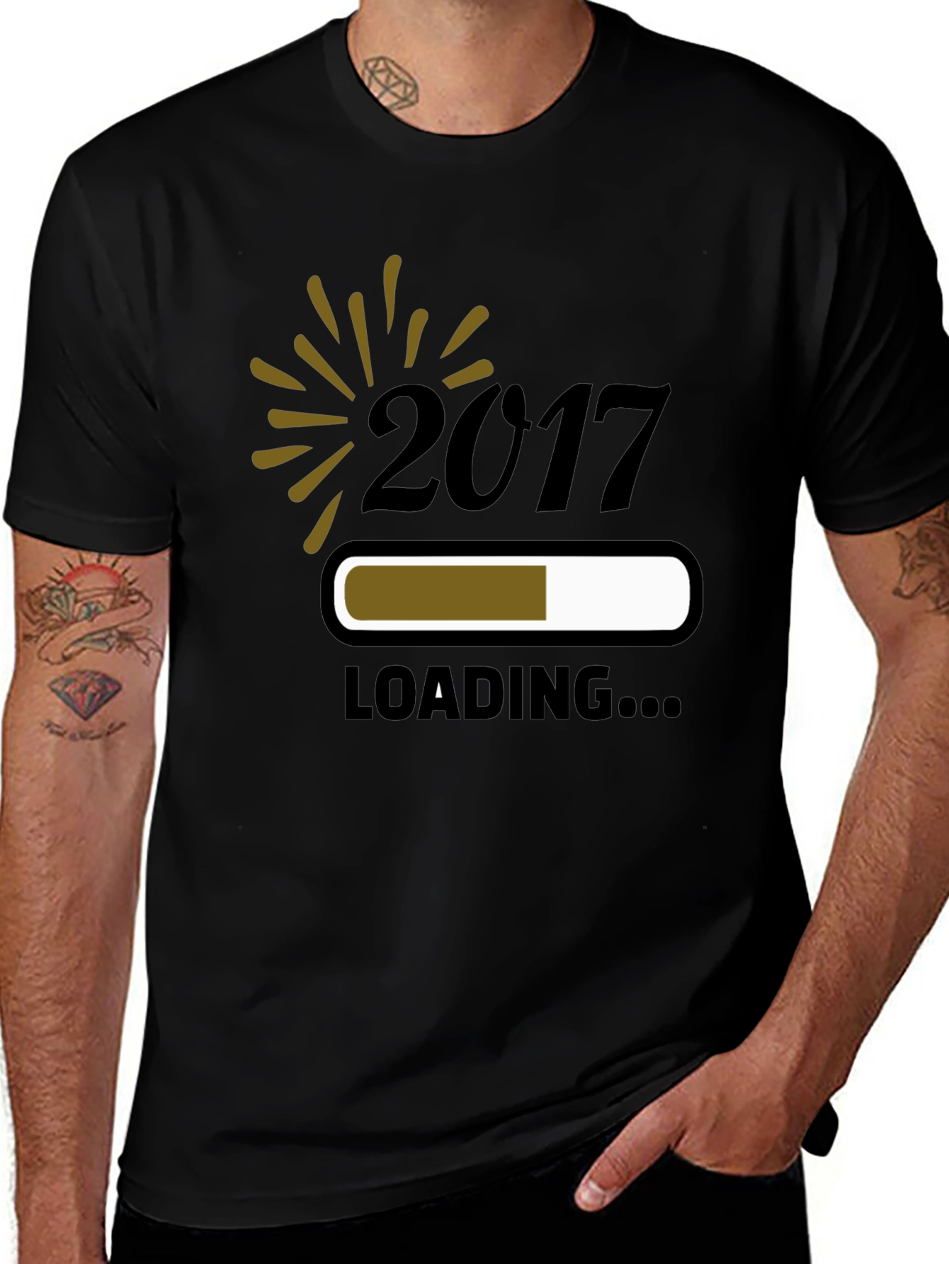 Variant 8 of 2017 Loading Graphic Tee - Black Crew Neck Short Sleeve T-Shirt