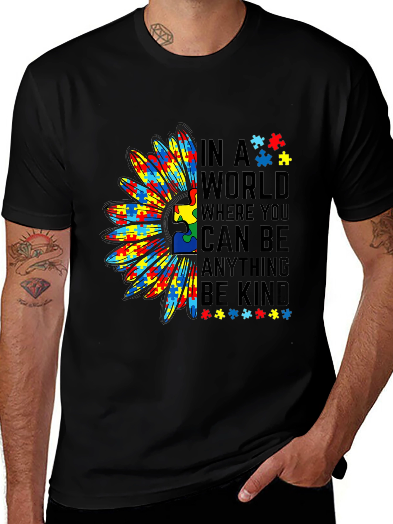 Variant 18 of Autism Awareness Sunflower Graphic T-Shirt