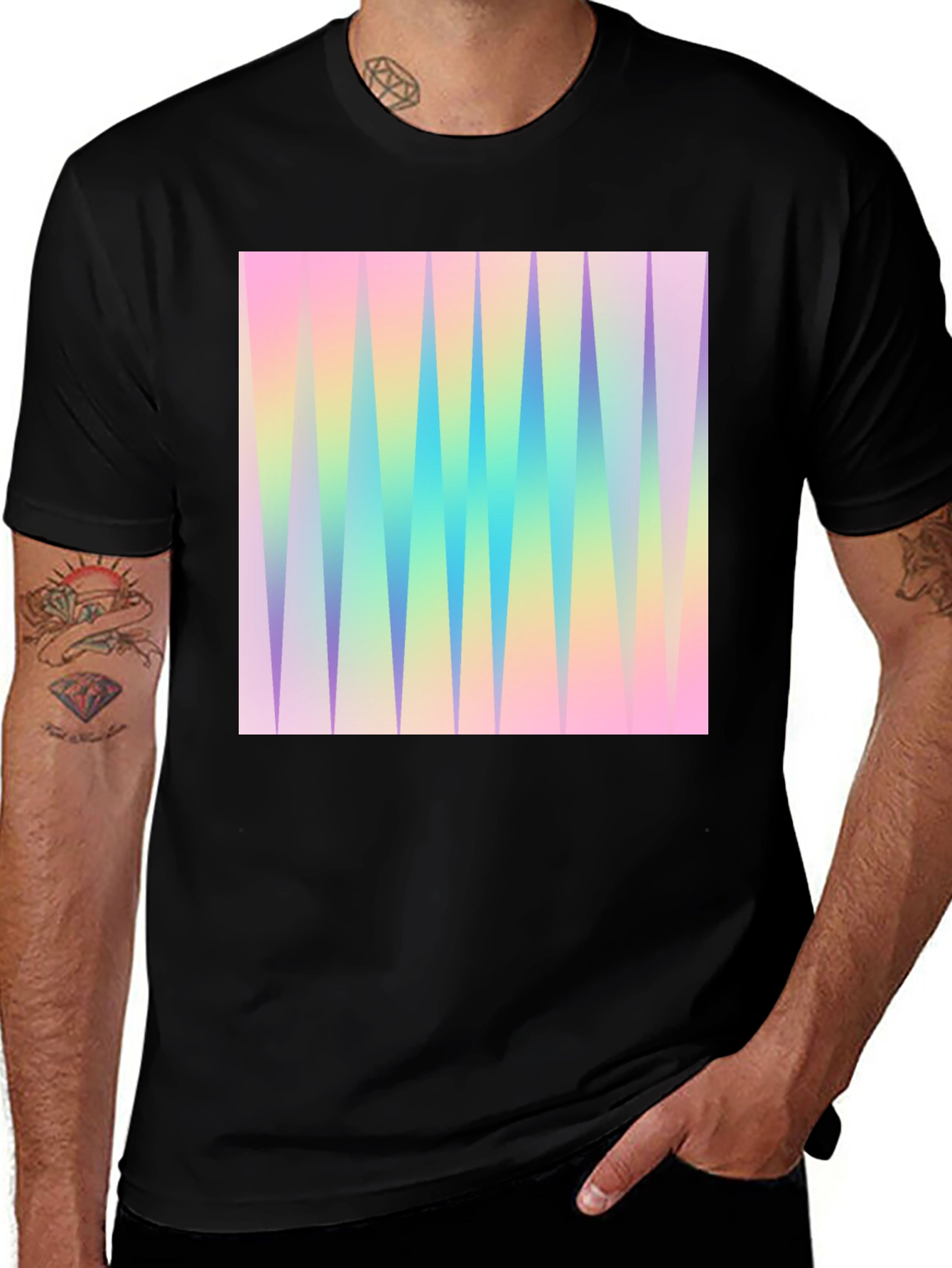 Variant 8 of Prism Peak Men's Black T-Shirt