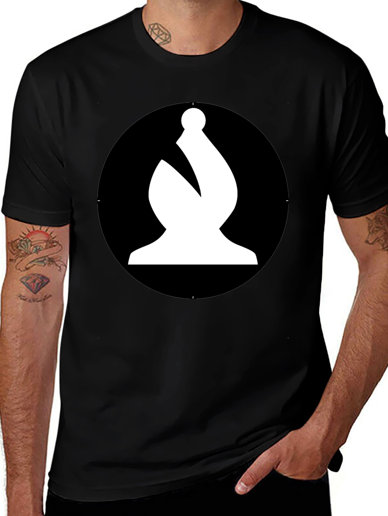 Variant 14 of Chess Bishop Graphic Tee - Black Unisex T-Shirt