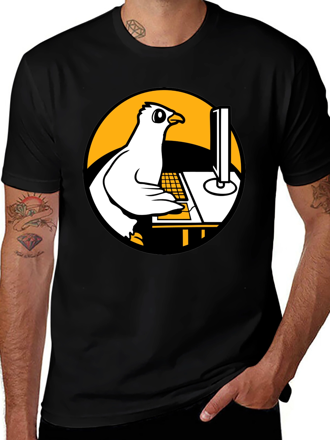 Variant 23 of Funny Pigeon Programmer Graphic T-Shirt