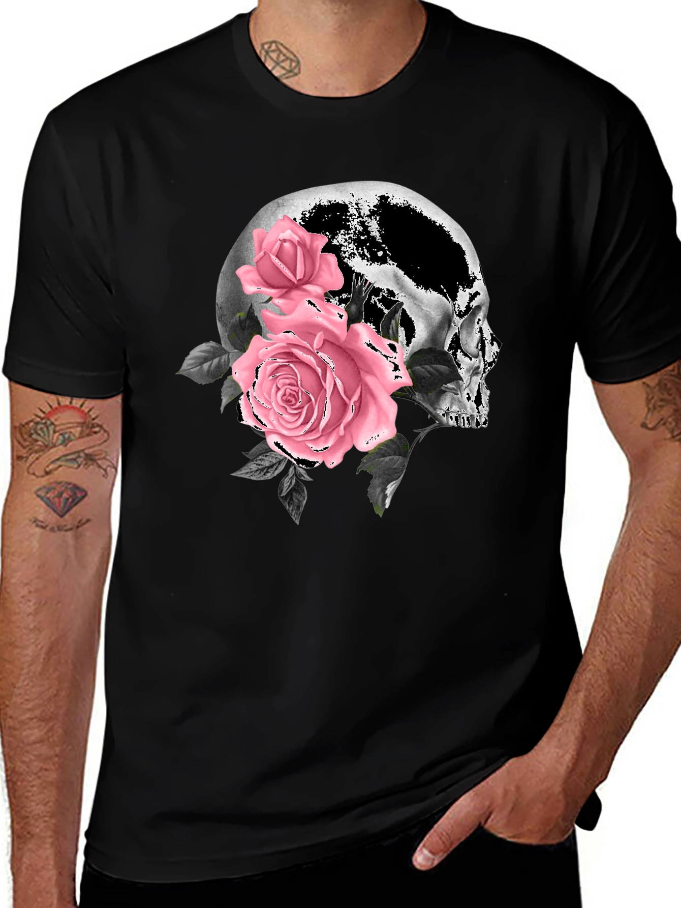 Variant 30 of Skull & Roses Graphic Tee