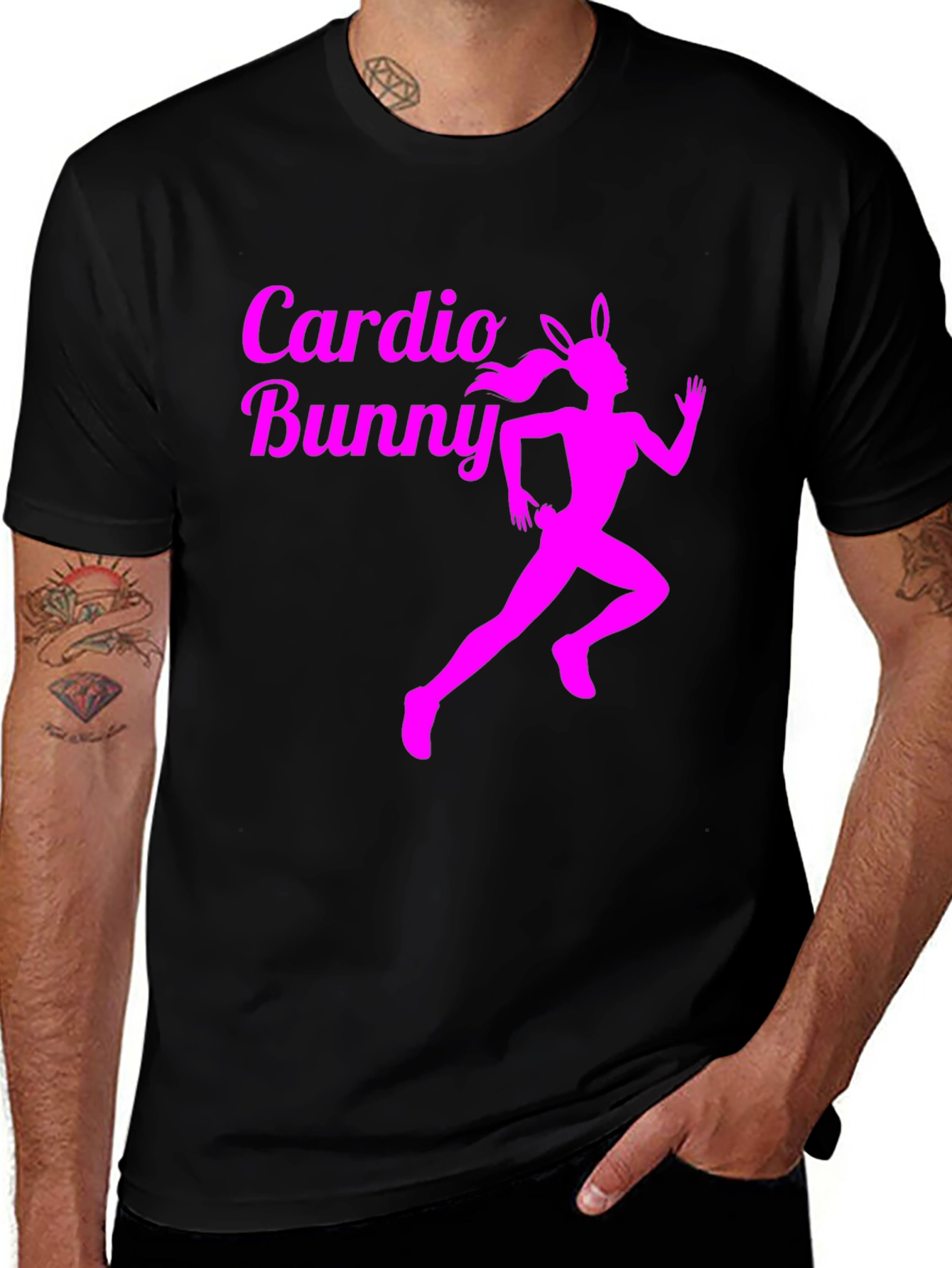 Variant 25 of Cardio Bunny Black T-Shirt Fitness Run