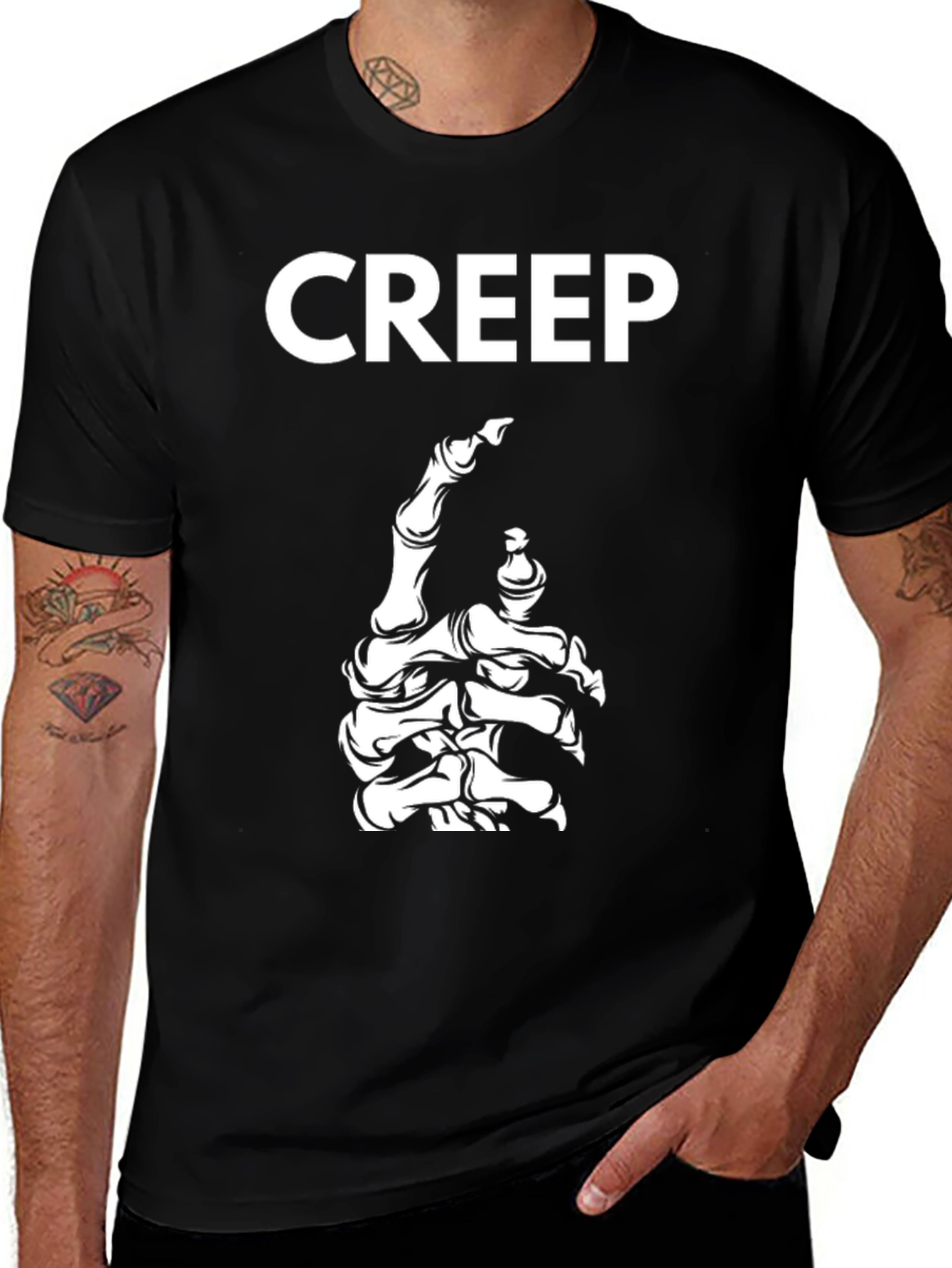 Variant 29 of Creep Skeleton Hand Graphic T-Shirt