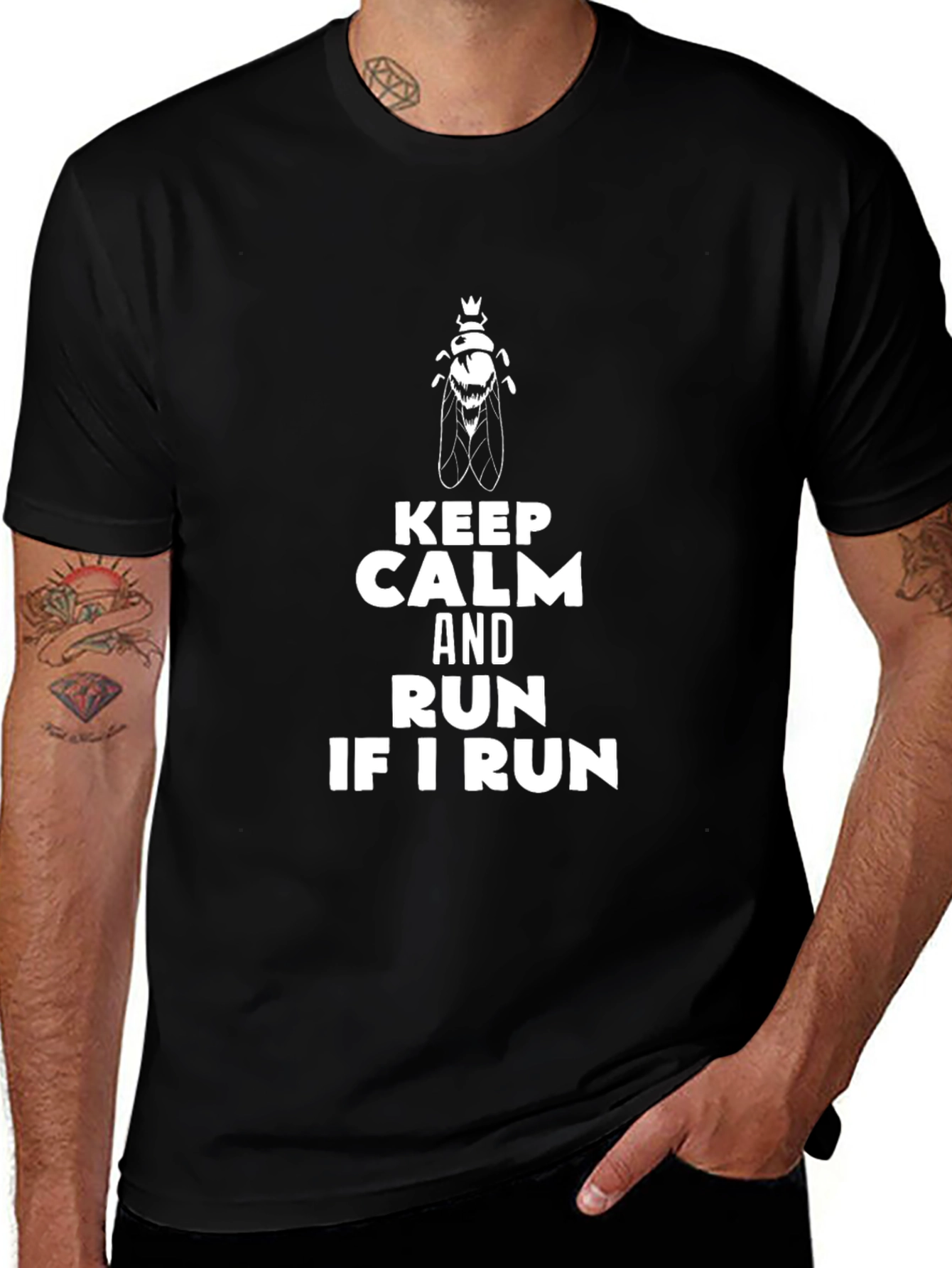 Variant 24 of Keep Calm and Run If I Run Black T-Shirt
