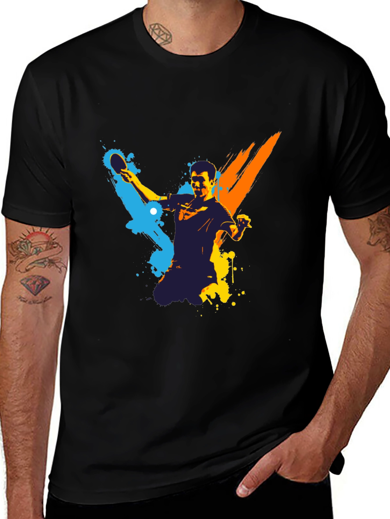 Variant 5 of Table Tennis Player Graphic T-Shirt