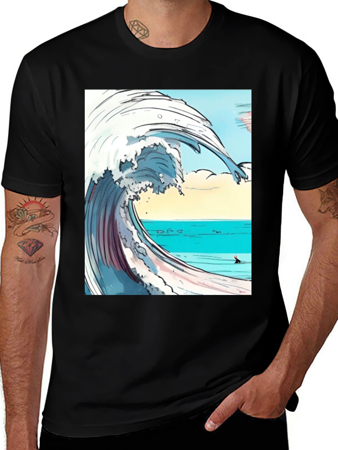 Variant 3 of Wave Graphic Print Tee