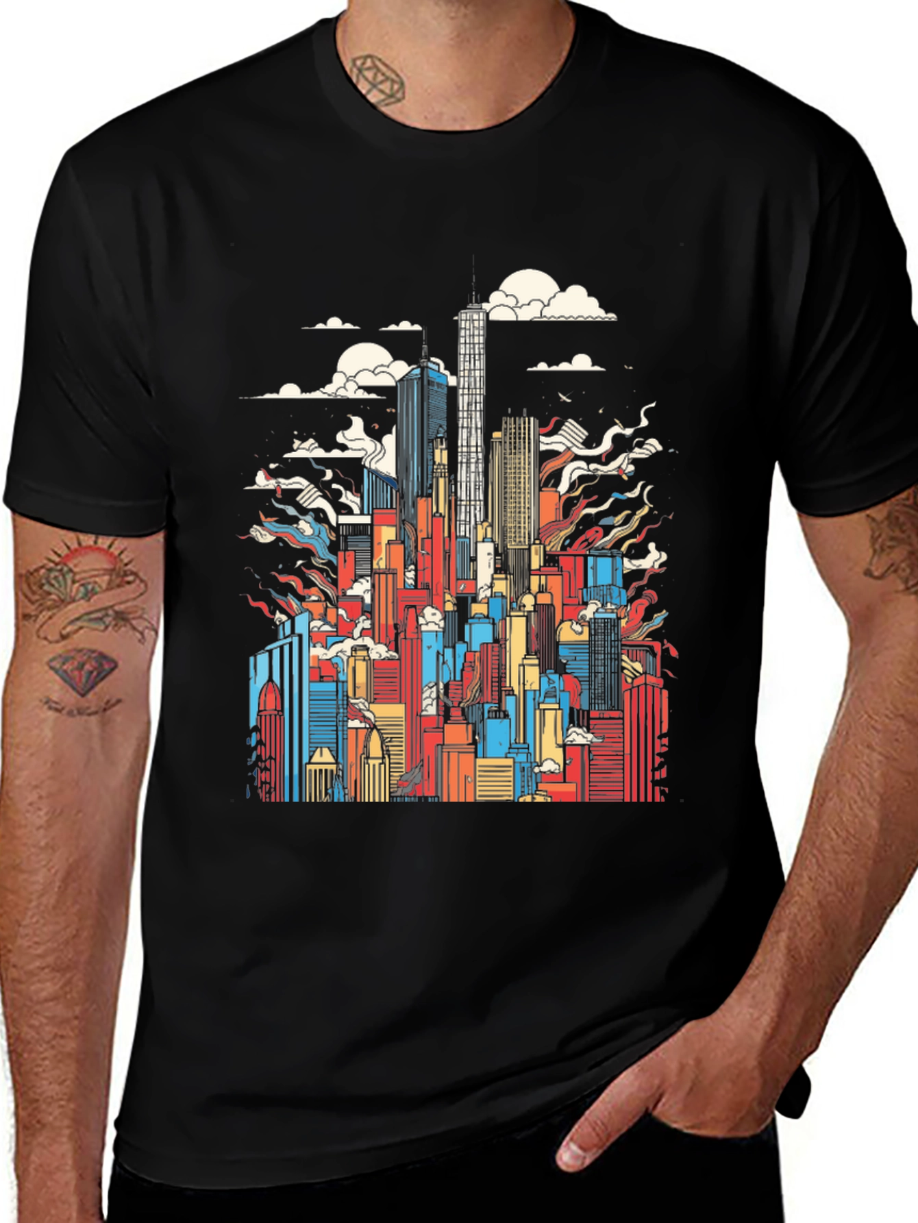 Variant 14 of Cityscape Graphic Tee - Urban Style