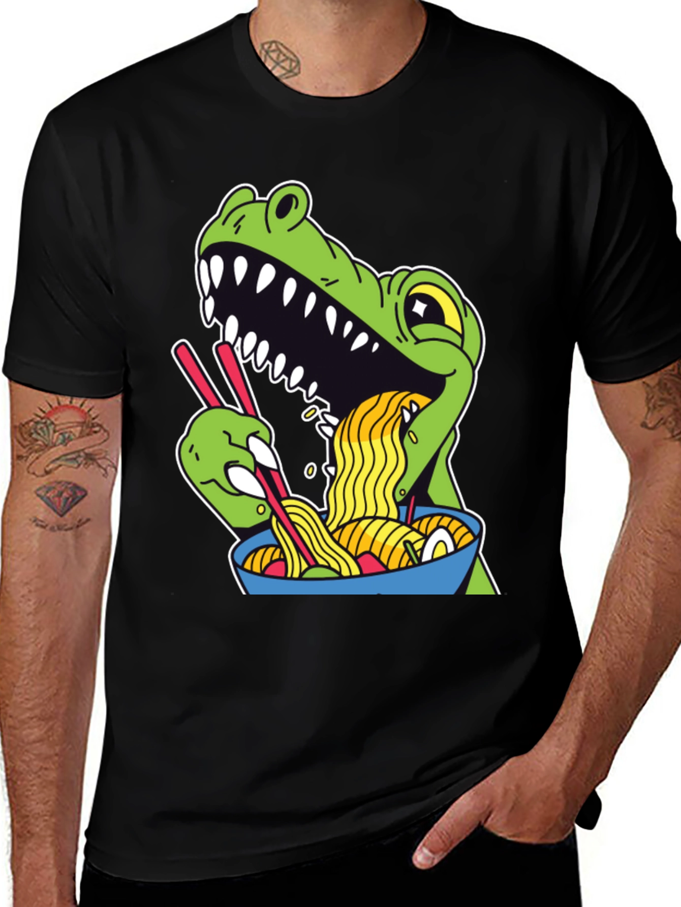 Variant 4 of Dino Ramen Graphic Tee - Funny T-Shirt