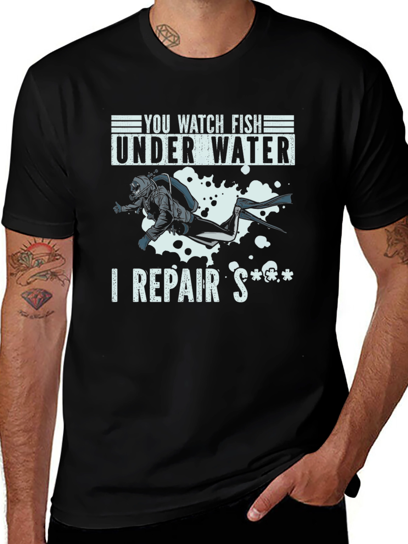 Variant 25 of Funny Diver T-Shirt - I Repair Stuff
