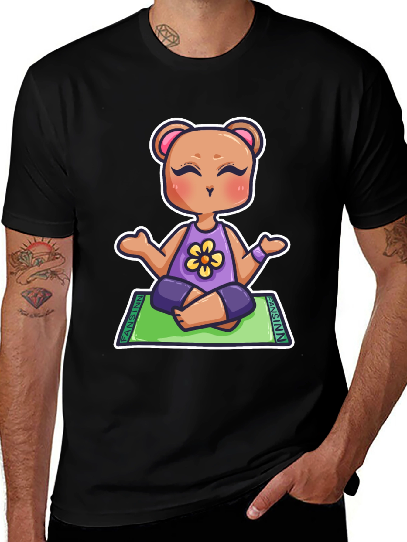 Variant 20 of Yoga Bear Cartoon T-Shirt